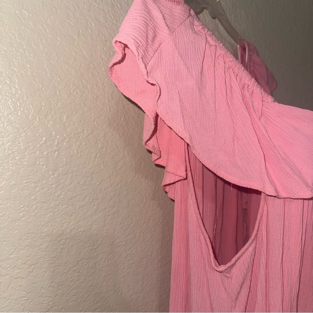 Pink Ruffle Dress Women’s 3X Flowy Cottagecore Feminine Summer - Picture 5 of 13
